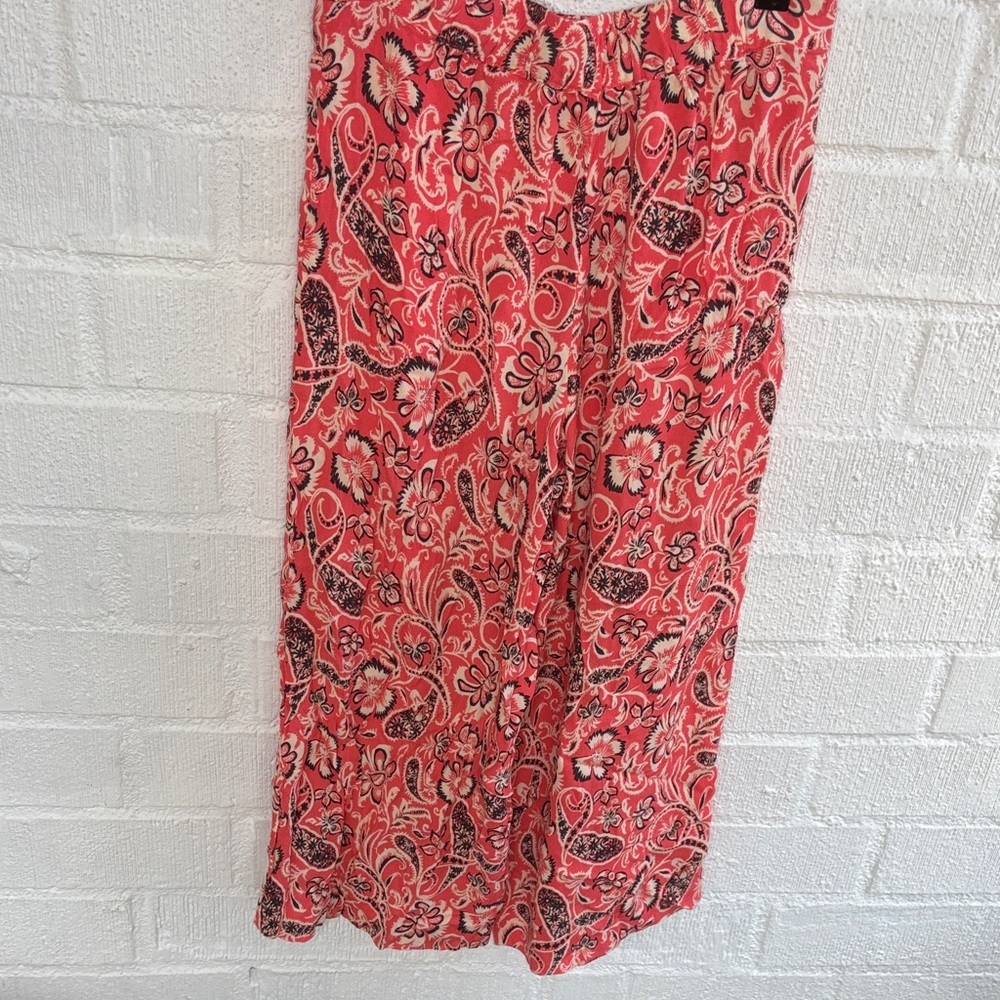 Mango MNG Paisley Wide-Leg Elastic Waist Ankle Pants sz S - Picture 6 of 7